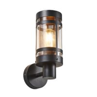 Gada 1lt E27 Wall Light Black w Brass Mesh