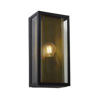 Cuba E27 Box Lantern w Mesh Insert Black/Brass