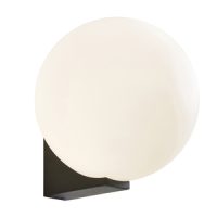 Thiva 1lt Wall Light IP44 TexBlack/Opal