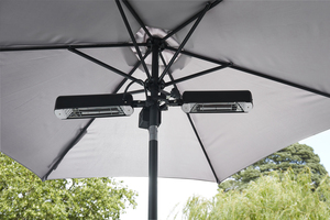 Topaz 2x800W Alum D/C Parasol Heater Blk
