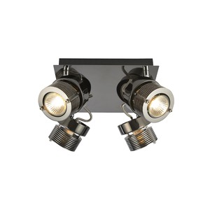 Pedro 4lt square spotlight Black Chrome