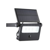2w Solar Powered Security Light w PIR 6000k Black
