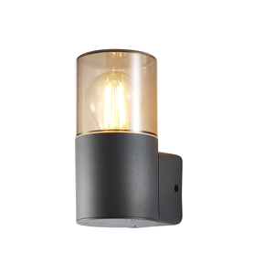 Beata 1lt E27 Round Uplight Grey w Smoke DCA/PC