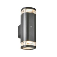 Eos 2lt Up & Down Wall Lt w PCell GU10 IP54 Black