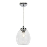 Bryn Glass Tulip Bathroom Pendant Chrome/Clear
