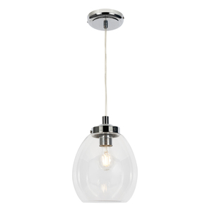 Bryn Glass Tulip Bathroom Pendant Chrome/Clear