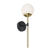 Arles 1LT G9 Bathroom Wall Light IP44 Blk/SBrs/Opl