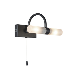 Corvus 2lt Satin Black G9 Wall Light IP44