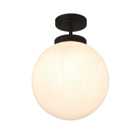 Porto 1lt Semi-Flush Matt Black/Opal