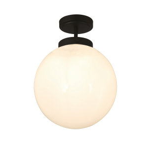 Porto 1lt Semi-Flush Matt Black/Opal