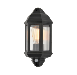Athena Half Wall Lant wPIR Blk