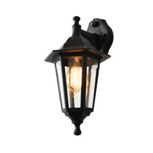 Polycarbonate Up/Down 6 Panel Wall Lantern /w PIR
