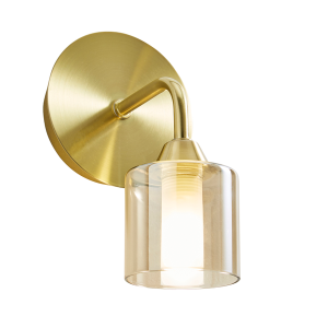 Patras 1lt Wall Light Champ/Sbrass