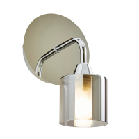 Patras 1lt Wall Light Smoke/Chrome
