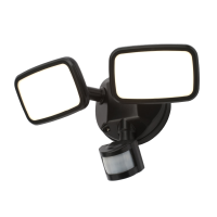 Lynn 2x10w LED Fl w180deg Adj PIR IP65 3k Blk
