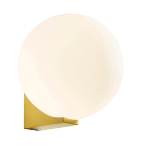 Thiva 1lt Wall Light IP44 SatBrass/Opal