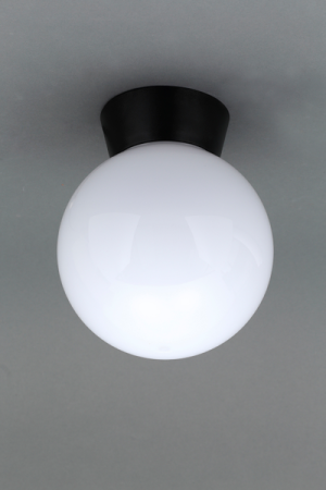 York E27 Globe Flush BlkOpl