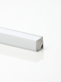 2m Aluminum 45deg Corner Profile Silver Opal Cov
