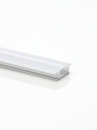 2m Aluminum Recessed Profile Silver Opal Cover