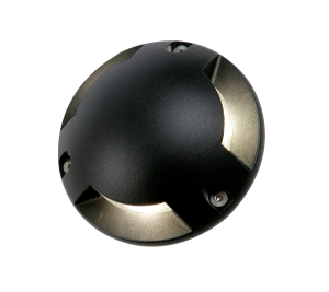 Scout 3x1w LED Surf Mnt Grnd Lt Alum IP67 Black