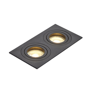 Pasto Double Alum Sq Adj DL GU10 Matt black