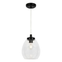 Dylan Glass Tulip Bathroom Pendant Satin Black/Clr
