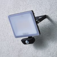 Stanley Frosted 50w PIR LED Floodlight Black