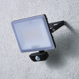 Stanley Frosted 50w PIR LED Floodlight Black