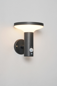 Clara Solar LED Wall Light w PIR 220Lm Black