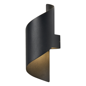 Bude 10w LED Coil Wall Light Black