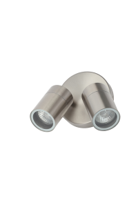 Leto IP65 Twin GU10 Adj Wall Light SST - Image 2