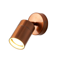 Leto IP65 1lt GU10 Adj Wall Light Copper