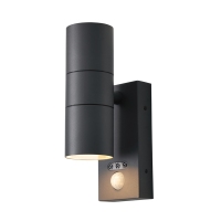 Leto IP65 2lt GU10 Wall Light w OR PIR Anth