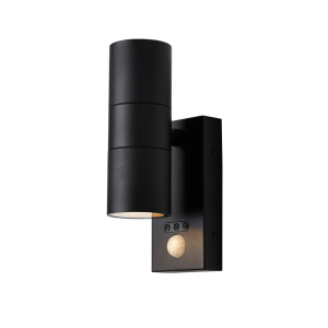Leto IP65 2lt GU10 Wall Light w OR PIR Black