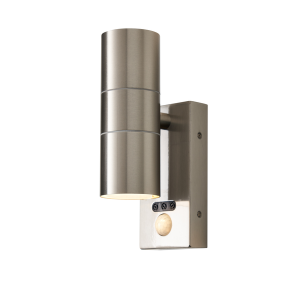 Leto IP65 2lt GU10 Wall Light w OR PIR SST