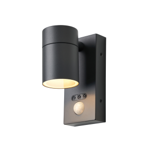 Leto IP65 1lt Fixed GU10 Wall Light w OR PIR Anth