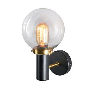 Arras 1LT G9 Bathroom Wall Light IP44 Blk/SBrs/Clr
