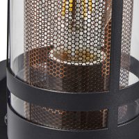 Gada 1lt E27 Wall Light Black w Brass Mesh - Image 3