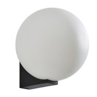 Thiva 1lt Wall Light IP44 TexBlack/Opal - Image 2