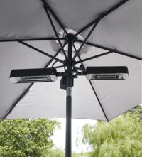 Topaz 2x800W Alum D/C Parasol Heater Blk - Image 3