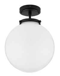 Porto 1lt Semi-Flush Matt Black/Opal - Image 3