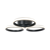 Chios 3 Ring LED Flush IP44 Matt Black