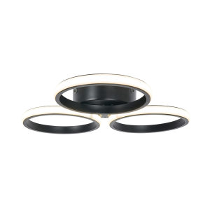 Chios 3 Ring LED Flush IP44 Matt Black