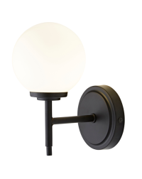 Porto 1lt Wall Lamp Matt Black/Opal - Image 2