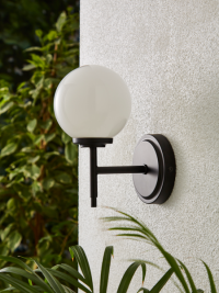 Porto 1lt Wall Lamp Matt Black/Opal - Image 5