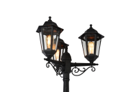 Polycarbonate 6 Panel Triple Head Tall Post Lantern - Image 2