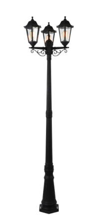 Polycarbonate 6 Panel Triple Head Tall Post Lantern - Image 3