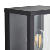 Chinon 1lt E27 Glass Panel Box Lantern Black - Image 3