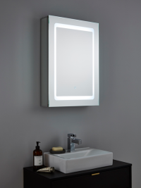Arte 1 door LED lit Bath Cab w Touch/Shvr Skt 5k - Image 3