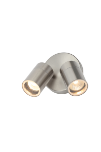 Leto IP65 Twin GU10 Adj Wall Light SST